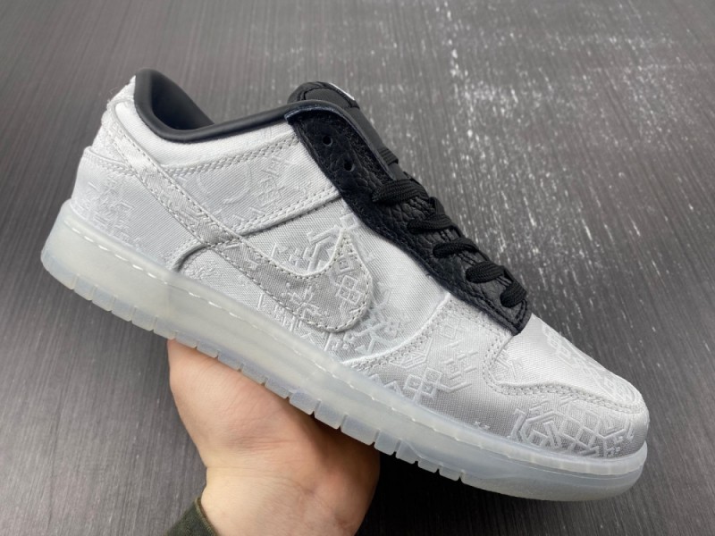 CLOT x fragment x Nike Dunk Low Colorway: White/Black