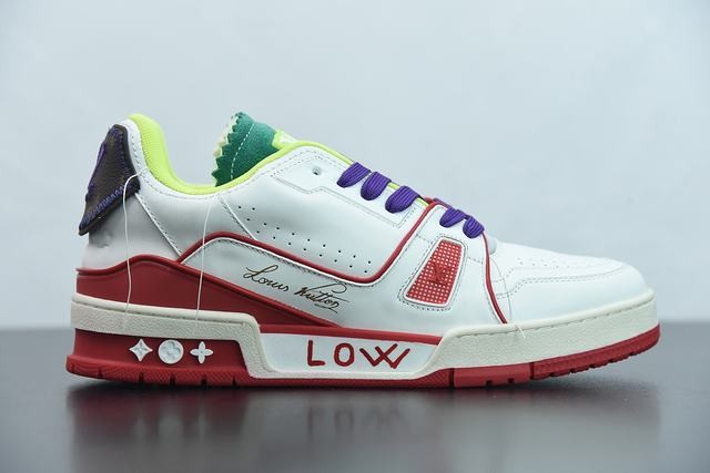 Louis Vuitton LV Trainer Sneaker Low White Red